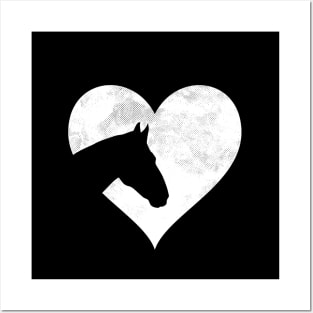 Horse Heart Silhouette For Cowgirl Equestrian Graphic Girl Posters and Art